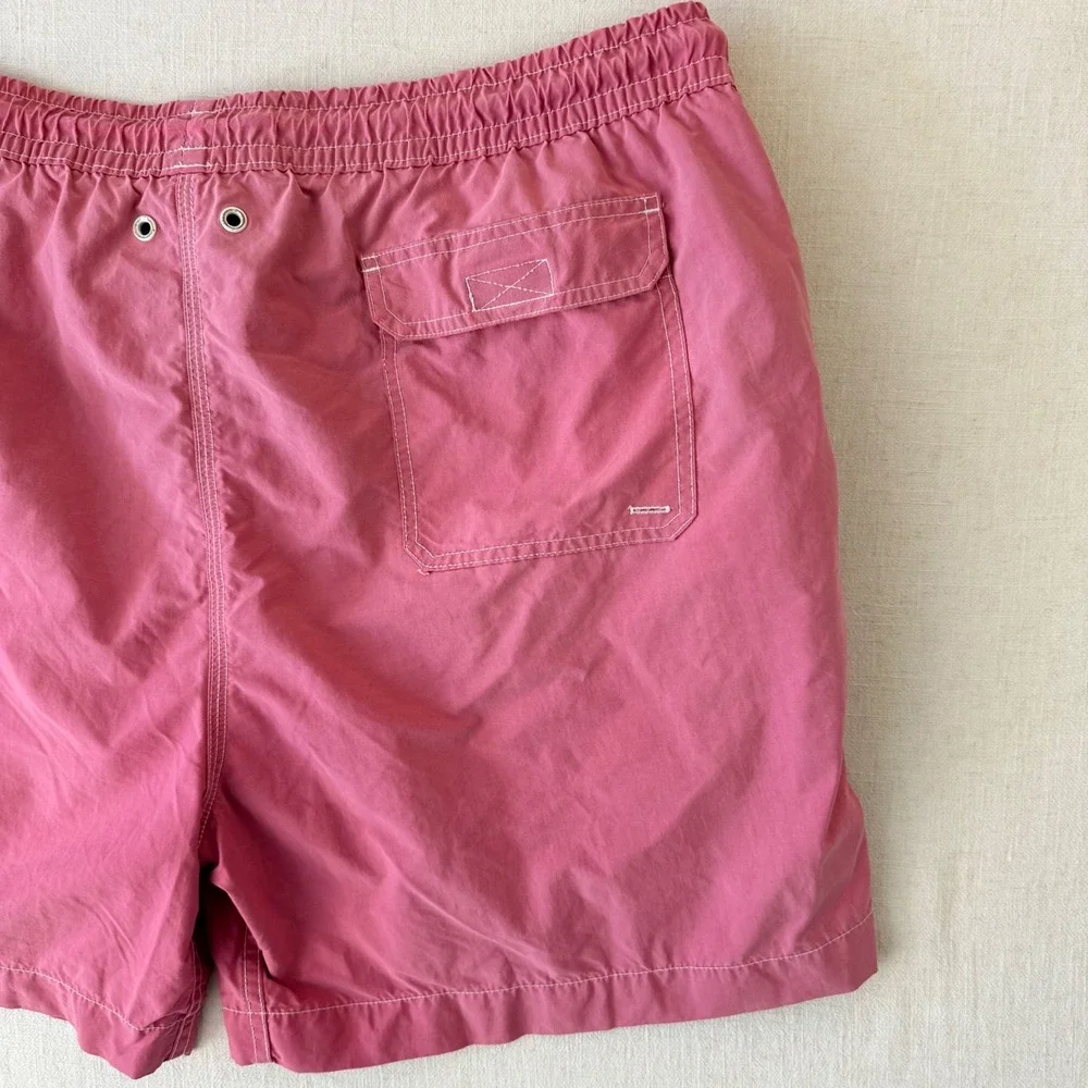 Brooks Brothers Swim Trunks XL Pink Nylon Mesh Lined Board Shorts 5.5 Inseam